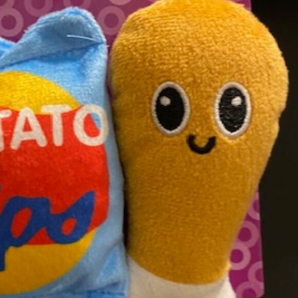 CAT PLUSH TOY * Chicken Leg and Purrtato Chips* 2 Pack - Picture 4 of 6